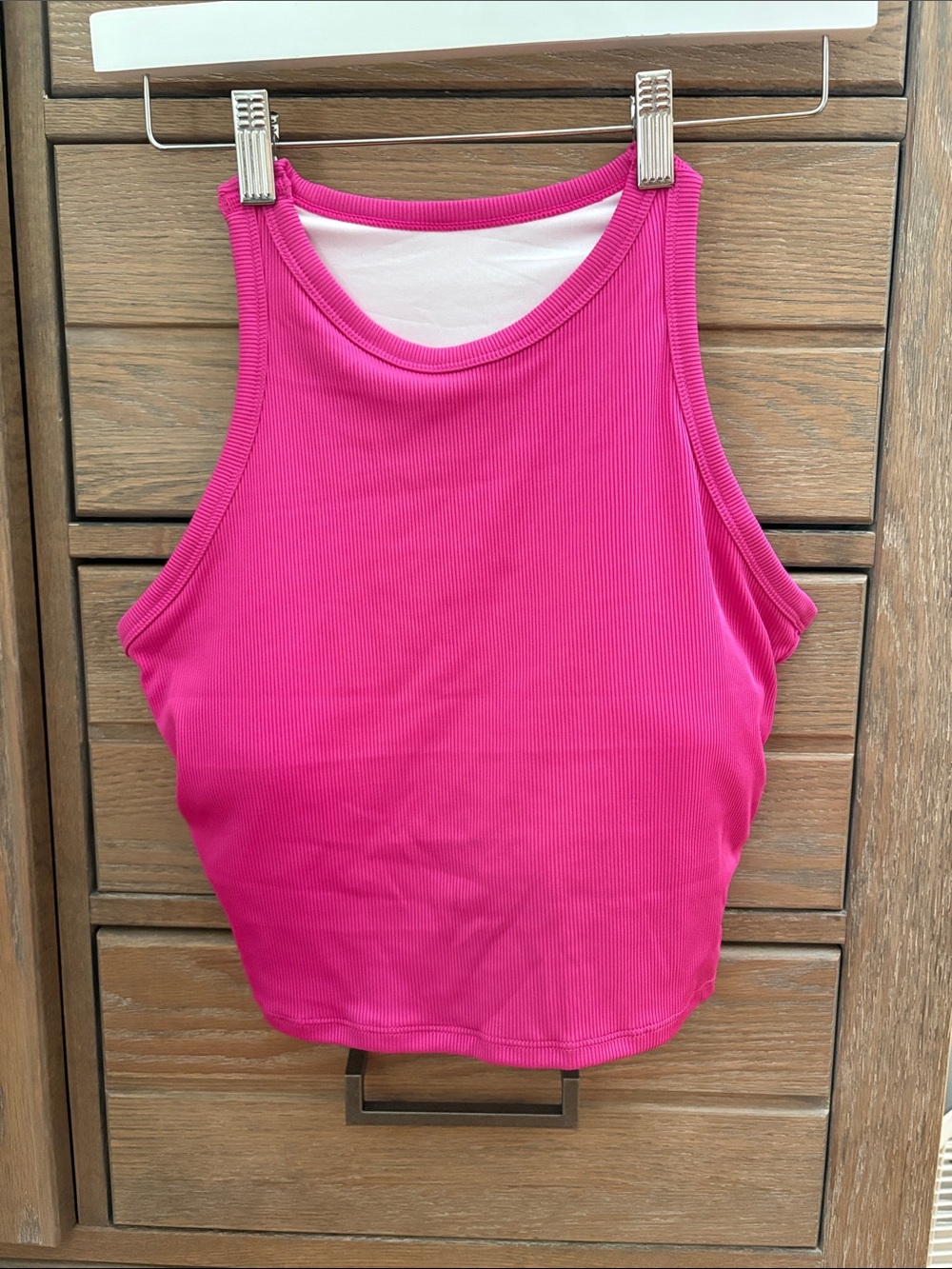 Hot Pink Ribbed Tank Top - Women’s L